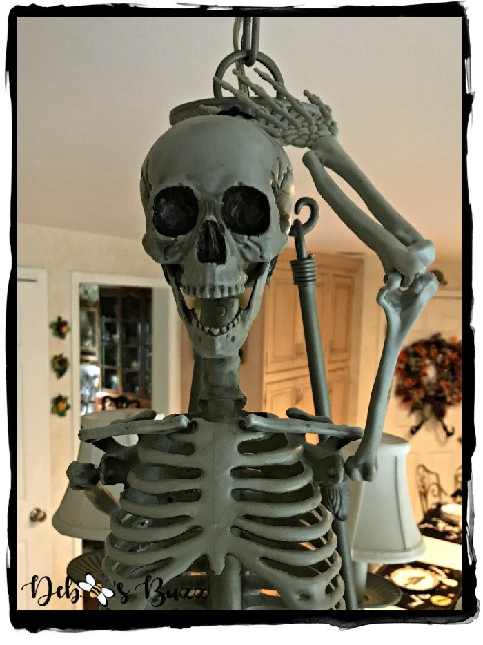 skeleton-decorated-Halloween-chandelier-attach-fixture